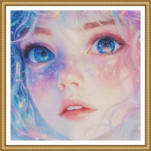 Cartoon Girl 14CT 16CT 18CT Printed Canvas Cross Stitch DIY Set Chinese Pattern Kit Home Needlework Embroidery 68 Colors